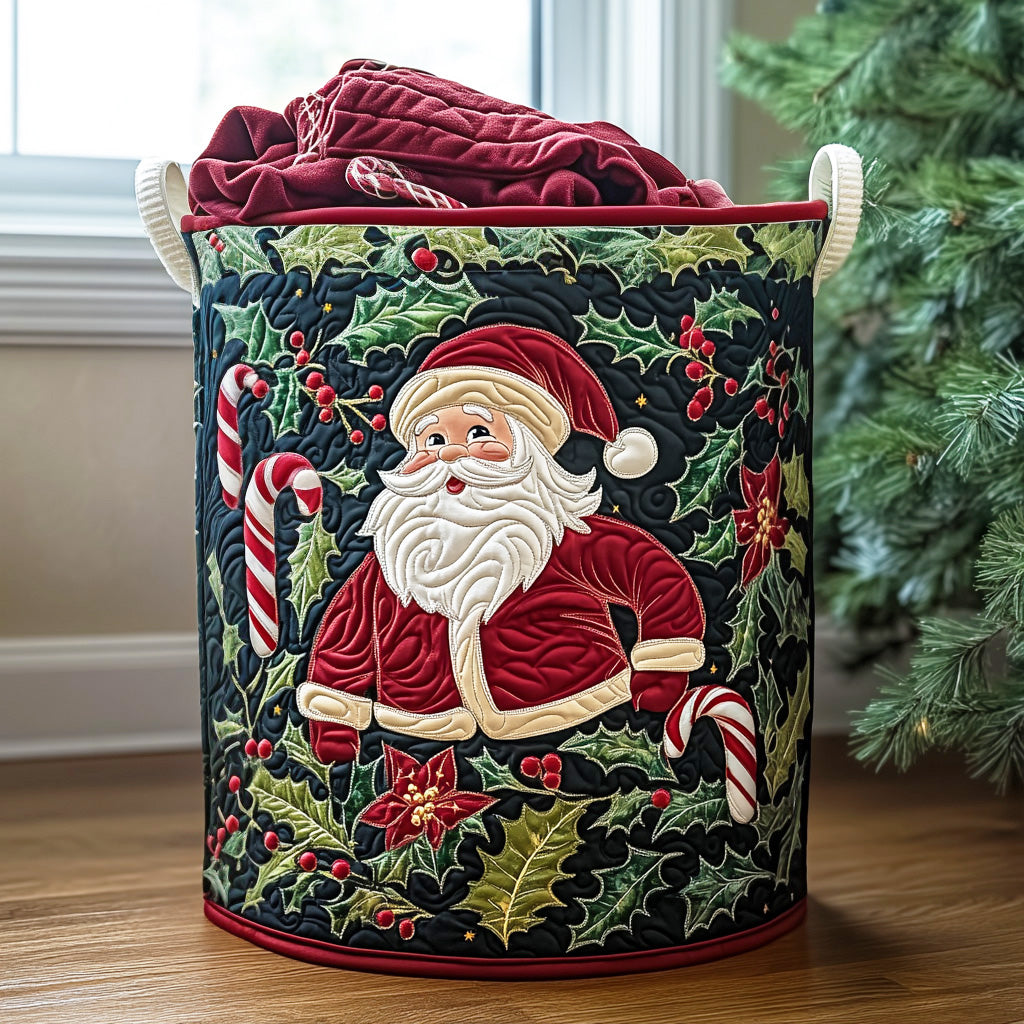 Santa Delight Quilted Laundry Basket NCU0DV834