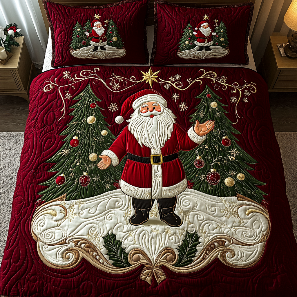 Santa Dreams 3-Piece Quilted Bedding Set NCU0VH517