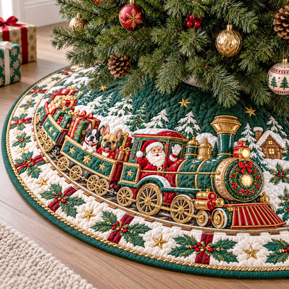 Santa Express Christmas Quilted Tree Skirt NCU0NTD2257