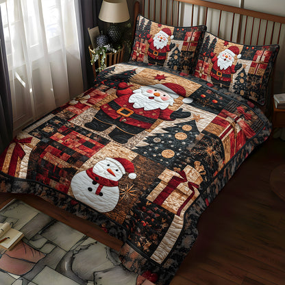 Santa Festive 3-Piece Quilted Bedding Set NCU0TL1772