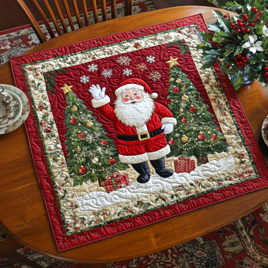 Santa Festive Wave Quilted Table Topper NCU0NNT1530