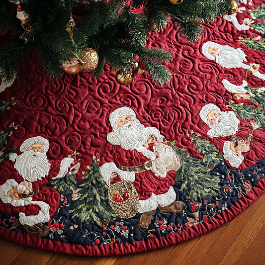 Santa Gift Christmas Quilted Tree Skirt NCU0DDK1671