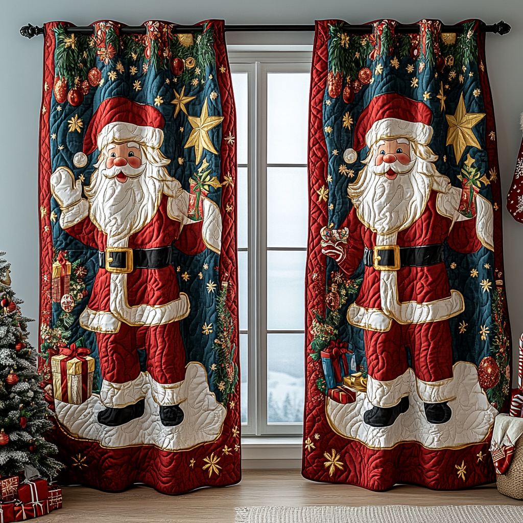 Santa Gift Quilted Curtains NCU0DDK1718