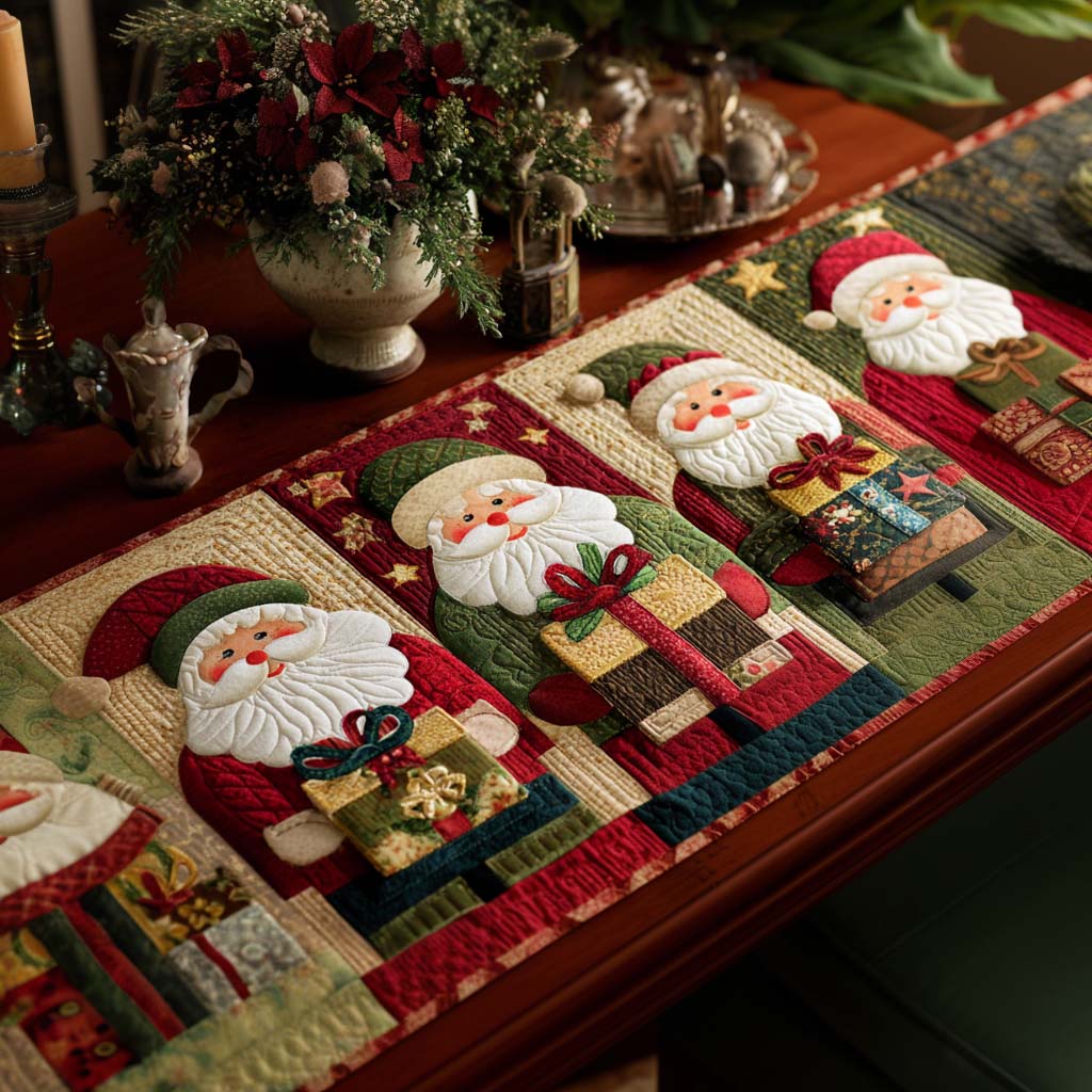 Santa Gifts Quilted Table Runner NCU0NNT1788