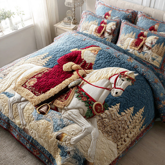 Santa Holiday Glow 3-Piece Quilted Bedding Set NCU0NTD894
