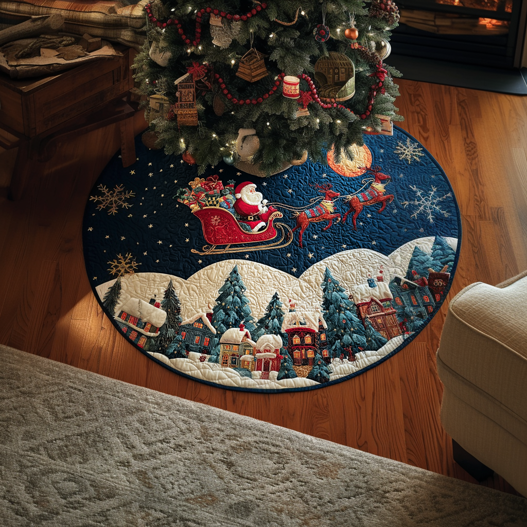 Santa Joy Christmas Quilted Tree Skirt NCU0DDK1662