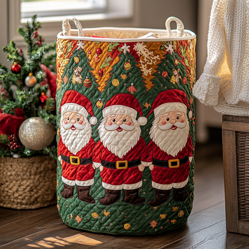 Santa Joy Quilted Laundry Basket NCU0DDK988