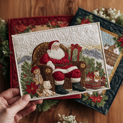 Santa Letter Quilted Fabric Postcard NCU0DDK1878