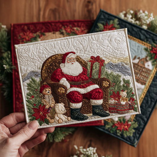 Santa Letter Quilted Fabric Postcard NCU0DDK1878