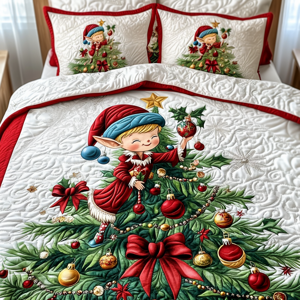 Santa Little Helper Quilted Bedding Set NCU0DV1785