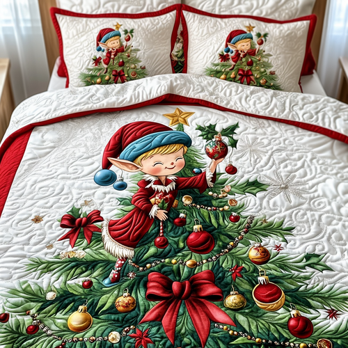 Santa Little Helper Quilted Bedding Set NCU0DV1785