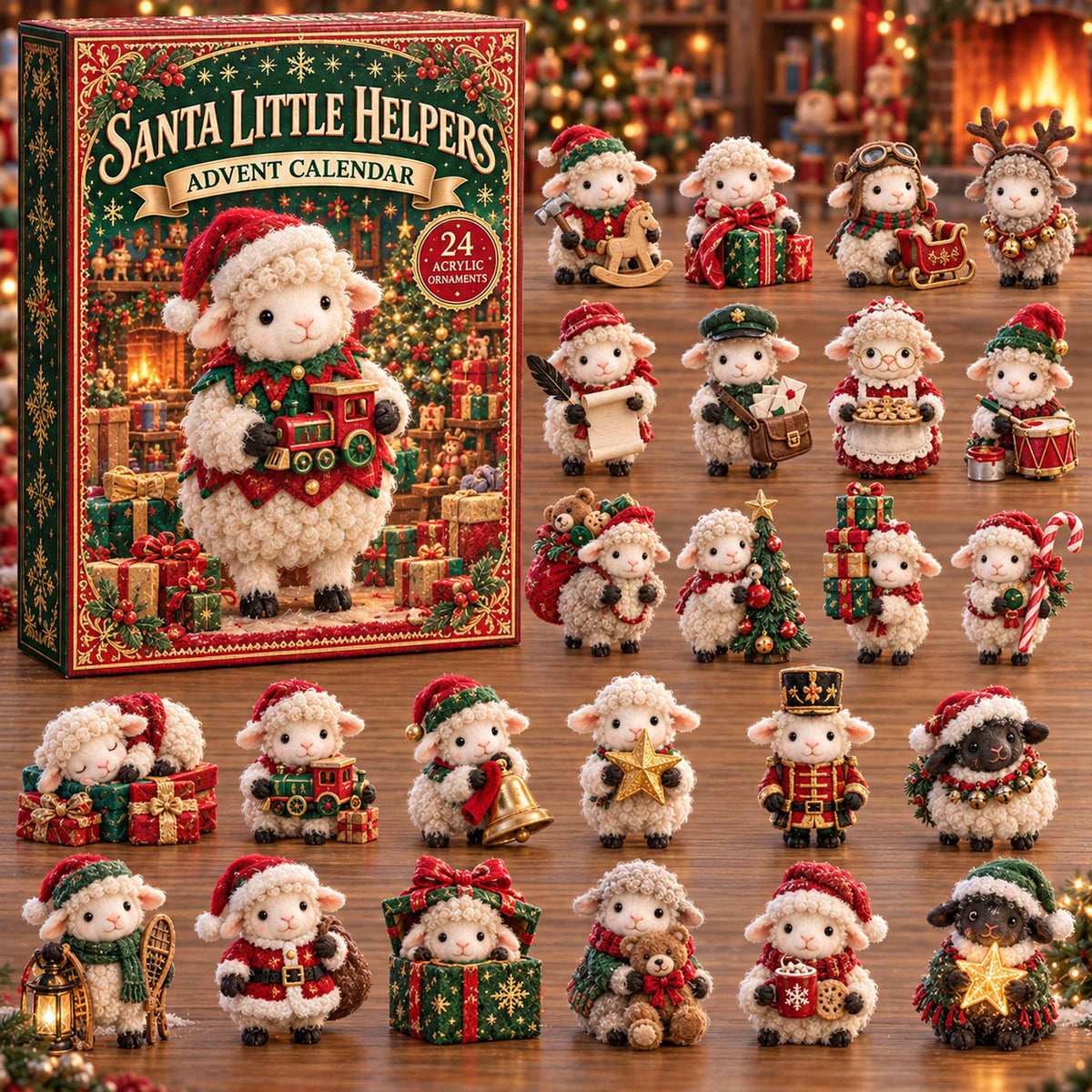 CHRISTMAS KICKOFF 40% OFF - Santa Little Helpers Advent Calendar 2026 - 24-Day Festive Countdown, Acrylic Charms Blind Box - Gift For Family and Friends AC0TD033