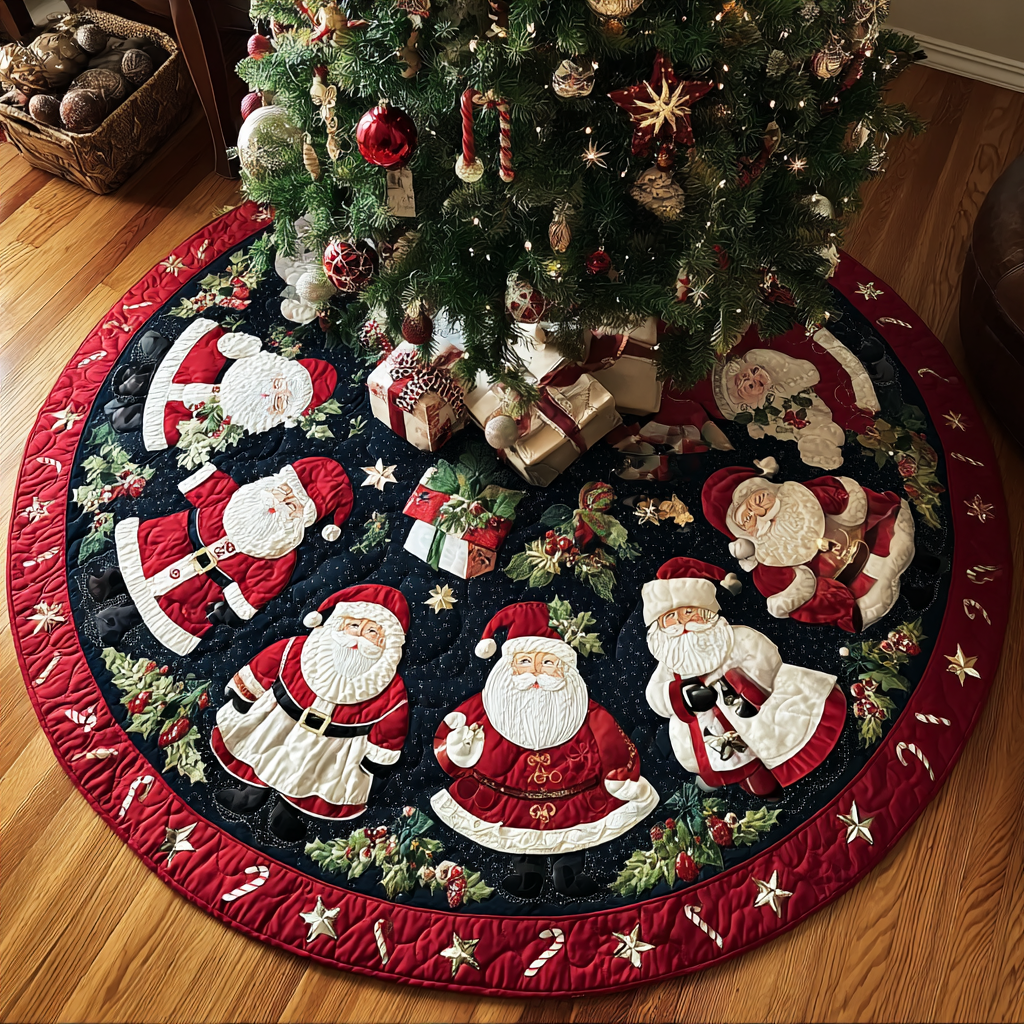Santa Magic Christmas Quilted Tree Skirt NCU0DDK1663