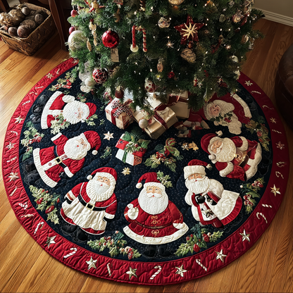 Santa Magic Christmas Quilted Tree Skirt NCU0DDK1663