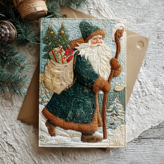Santa Magic Quilted Fabric Postcard NCU0DDK1881