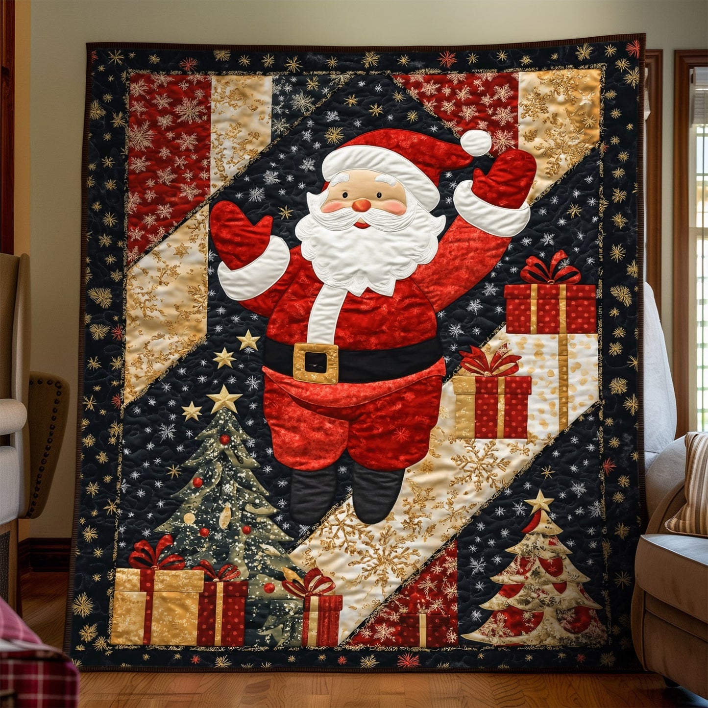 Santa Merry Magic Quilted Blanket NCU0TL1702