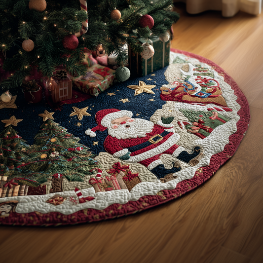 Santa Night Christmas Quilted Tree Skirt NCU0DDK1664