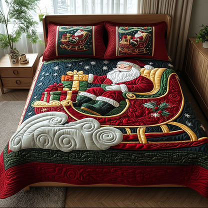 Santa Night Magic 3-Piece Quilted Bedding Set NCU0HT169