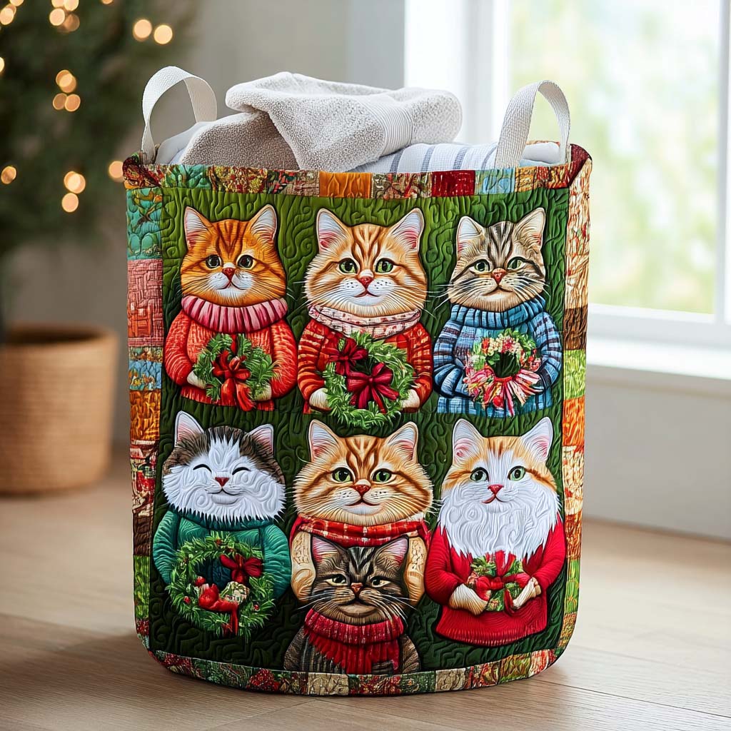 Silent Snow Howl Quilted Laundry Basket NCU0NTD1038
