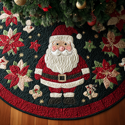 Santa Smile Christmas Quilted Tree Skirt NCU0DDK1669
