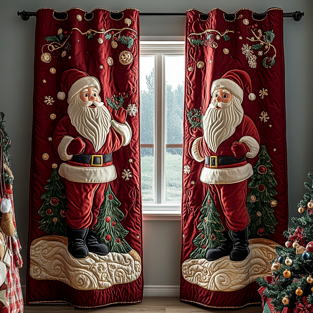 Santa Star Quilted Curtains NCU0DDK1715