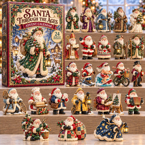 CHRISTMAS KICKOFF 40% OFF - Santa Through The Ages Advent Calendar 2026 - 24-Day Festive Countdown, Acrylic Charms Blind Box - Gift For Family and Friends AC0TD097