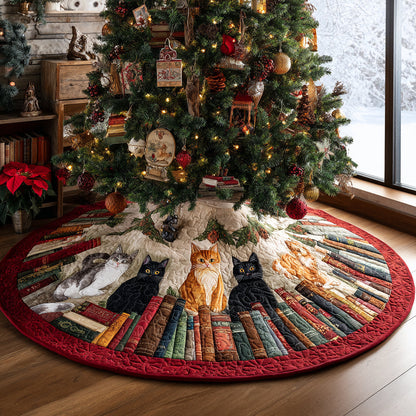 Santa Whiskers Christmas Quilted Tree Skirt NCU0DV1325