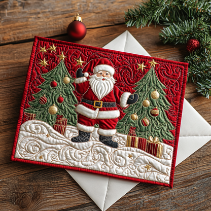 Santa Wish Quilted Fabric Postcard NCU0DDK1875