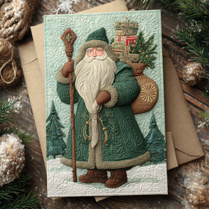Santa Wonder Quilted Fabric Postcard NCU0DDK1882