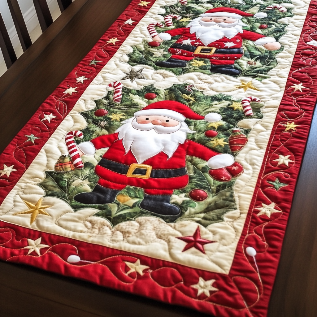 Santa Wonder Quilted Table Runner NCU0DDK1474