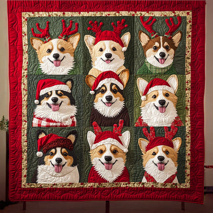 Santas Little Corgis Quilted Blanket NCU0PT2090