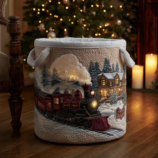 Santas Locomotive Quilted Laundry Basket NCU0DV1266