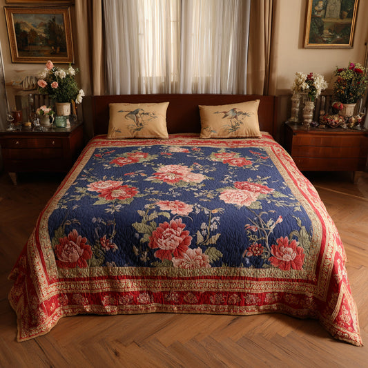 Sapphire Buta Quilted Blanket NCU0LDH709