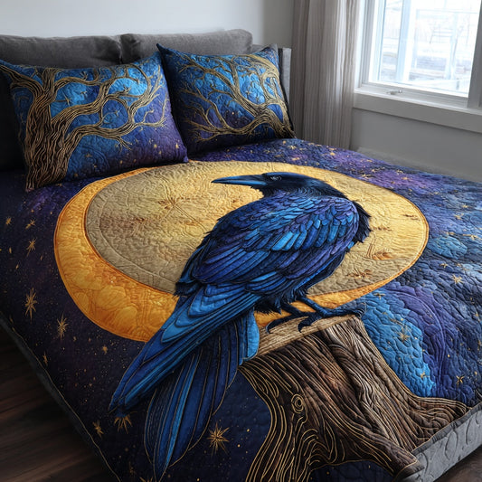 Sapphire Crow 3-Piece Quilted Bedding Set NCU0PVL931