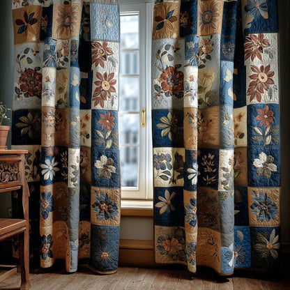 Sapphire Flora Quilted Curtains NCU0PTT2110