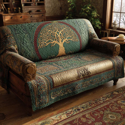 Sapphire Glow Tree Quilted Sofa Cover NCU0NXD1240