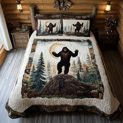 Sasquatch Spirit 3-Piece Quilted Bedding Set NCU0PTT141