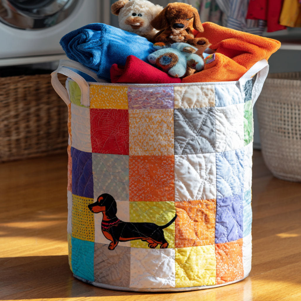 Sausage Dog Squad Quilted Laundry Basket NCU0PTT1241