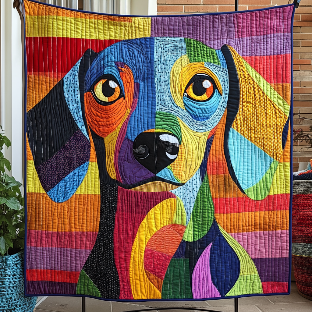 Sausage Stroll Quilted Blanket NCU0DK1066