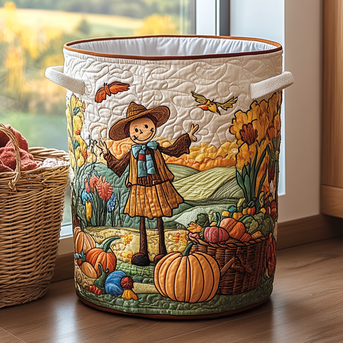 Scarecrow Garden Quilted Laundry Basket NCU0DDK655