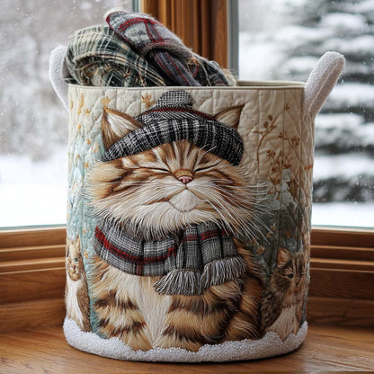 Scarf Cat Quilted Laundry Basket NCU0NNT2212