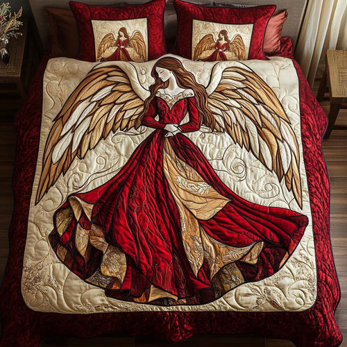 Scarlet Seraph 3-Piece Quilted Bedding Set NCU0NNT129