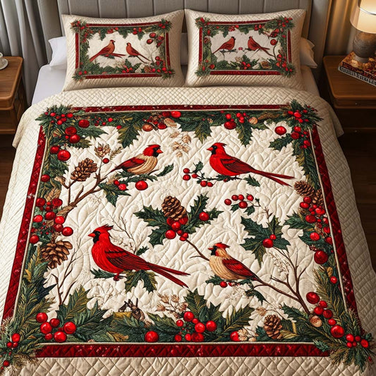 Scarlet Symphony 3-Piece Quilted Bedding Set NCU0NNT012