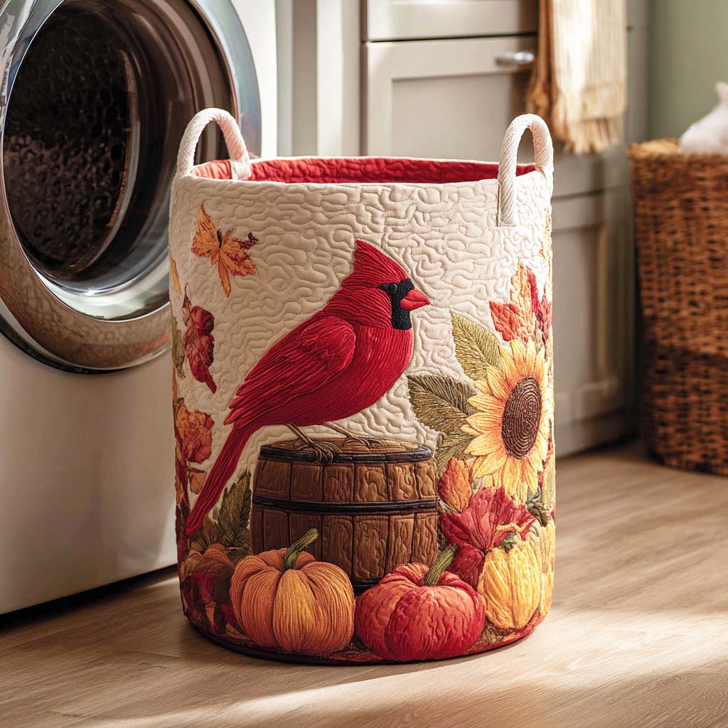 Scarlet Feather Quilted Laundry Basket NCU0NTD167