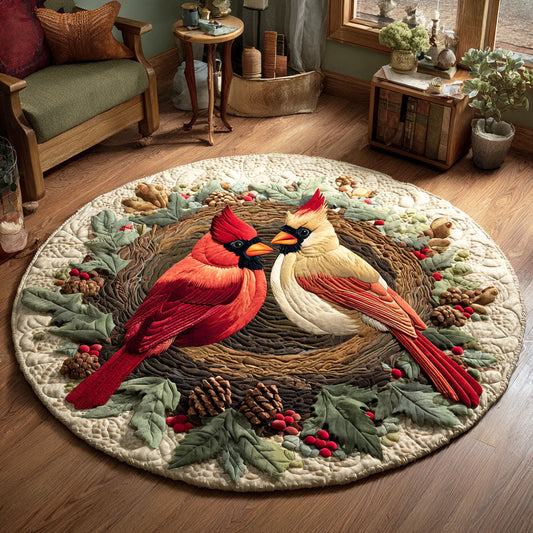 Scarlet Harmony Quilted Round Mat NCU0NTV675