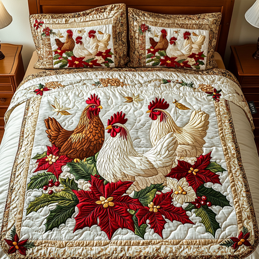Scarlet Joy 3-Piece Quilted Bedding Set NCU0NT2097