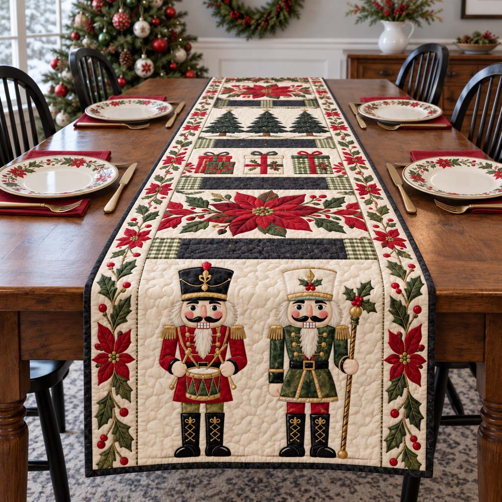 Scarlet Nutcracker Quilted Table Runner NCU0HNH1308