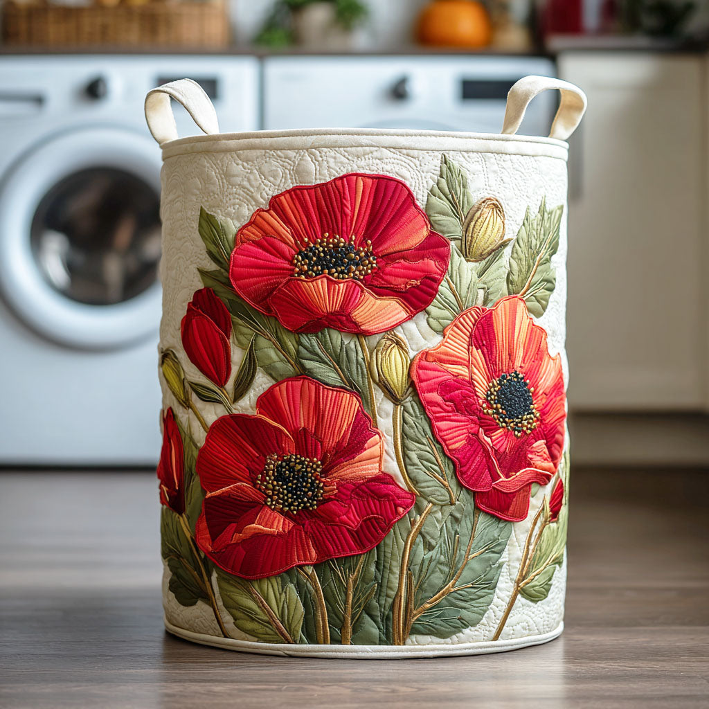 Scarlet Poppy Dream Quilted Laundry Basket NCU0NTD458