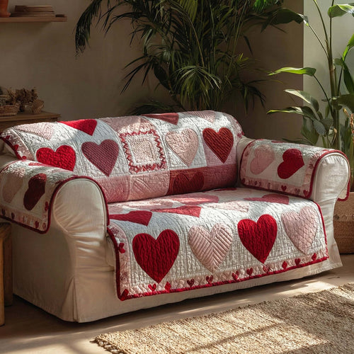 Scarlet Romance Quilted Sofa Cover NCU0NXD1326