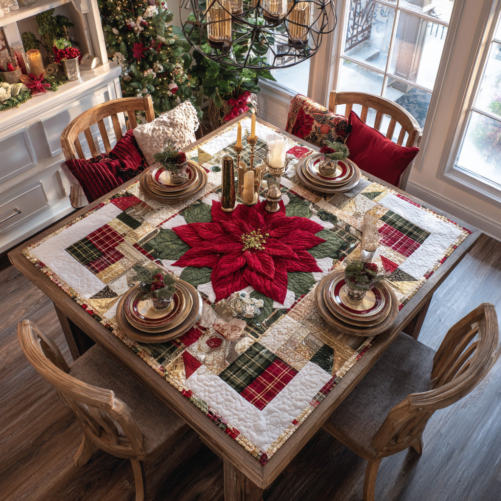 Scarlet Star Quilted Table Topper NCU0DV914